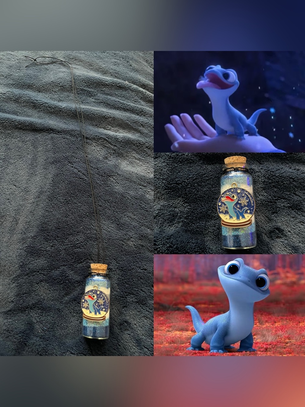 Disney Frozen Bruni Inspired Glass Potion Fairy Bottle Necklace w/ Pendant